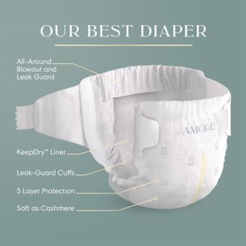 Pampers Amore Baby Diapers Size 4, 108 Count (Select for More Options)