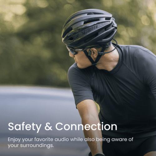 Shokz Open Run Wireless Bone Conduction Sport Headphones with Built-In Mic - Black