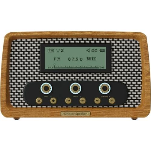 Brown Sinister Speaker - Ghost Hunting Spirit Box Radio | Bluetooth, AM & FM Radio | USB-C Rechargeable | Halloween Gadget | Gothic Home Decor | Spooky Gift