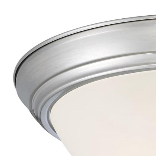 DESIGNERS FOUNTAIN Flush Mount Ceiling Light, 2-Pack, 13 Inch LED Frosted Glass Lighting Fixture for Kitchen, Bedroom, Bathroom, and Hallway, Brushed Nickel, D333M-13FM-BN2