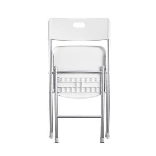 Mainstays Resin Seat & Back Folding Chair, White, 4-Pack
