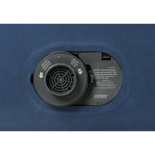 Intex Headboard 18 Queen Dura-Beam Deluxe Raised Air Bed Mattress with Built-in Pump