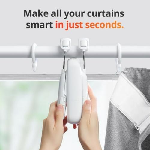 SwitchBot Curtain Rod 3, Smart Curtain Opener, Retrofit & Motorize Existing Curtains, Upgraded High-Performance Motor, White