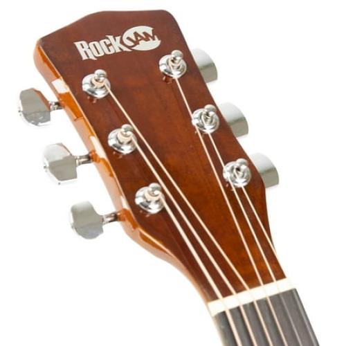 RockJam Natural Dreadnought Acoustic Guitar with Guitar Bag