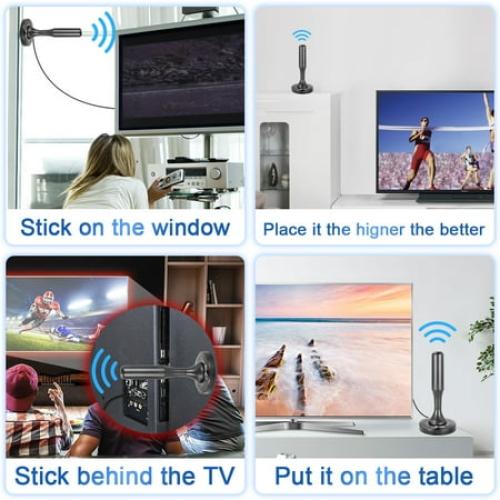 HiDB V421 Indoor TV Antenna with 50m Reception Range, Vhf&Uhf Multi-Directional