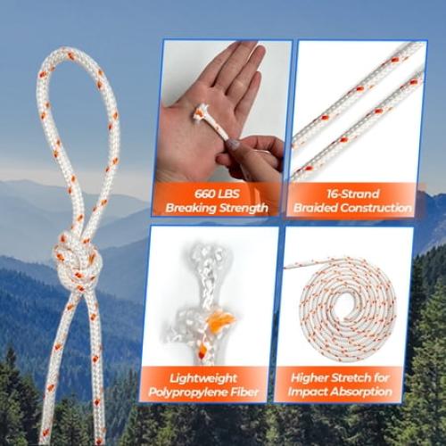 Red Diamond Braided Polypropylene Rope, 16-Strand 660lbs High Strength Utility Cord, Lightweight, Floating Rope for Camping, Flag Pole,Marine, Indoor and Outdoor, (9) 3/16in X 100FT) ( 9 bundles x 100')