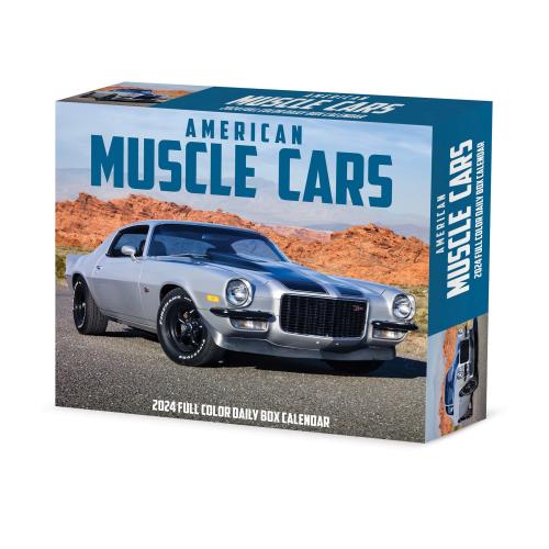 Willow Creek Press American Muscle Cars Daily 2024 Box/Desk Calendar (5.86 x 4.72)