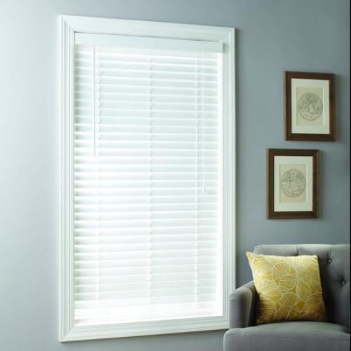 Better Homes & Gardens 2 Cordless Faux Wood Horizontal Blinds, White, 23x48