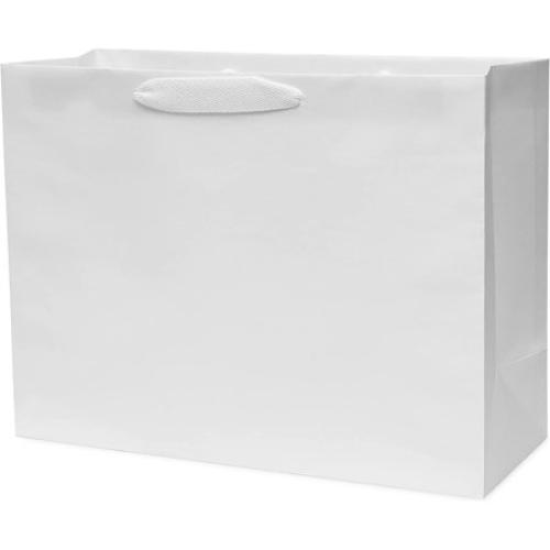 Prime Line Packaging Large PB Twill White Paper Shopping Bags 25 Pack - 16x6x12