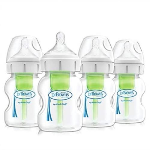 Dr. Brown's Options  Wide-Neck Baby Bottle, 5 Ounce, 4 Count