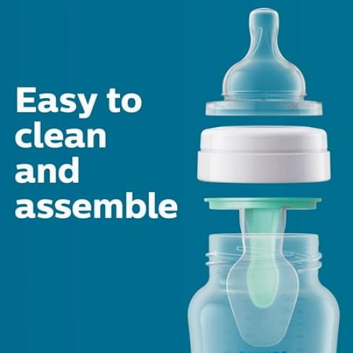 Philips AVENT Anti-Colic Baby Bottles with AirFree Vent, 4oz, 4pk, Clear, SCY701/04