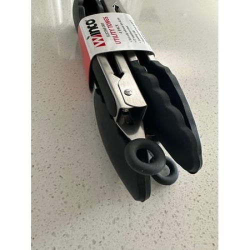 Winco 9 Non-Slip Locking Tongs, Stainless Steel, 4 Count (UTS9K)