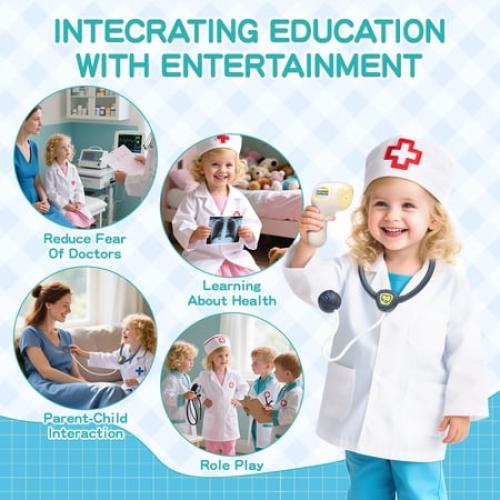 JoyStone Toy Doctor Kit, Interactive Pretend Play Medical Set with Lights & Sounds, Educational Toy for Boys & Girls, Ages 3-5