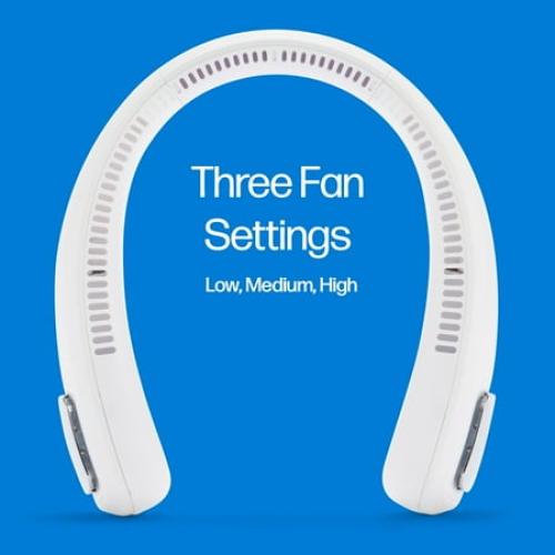 Arctic Air Freedom Neck Cooler, Portable Neck Fan with 3 Fan Speeds, USB Charging, 6-Hour Battery