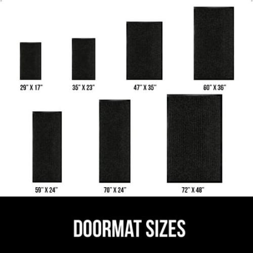 GORILLA GRIP Door Mat, Waterproof, Traffic Guard Commercial Office Doormat, 35x23, Black