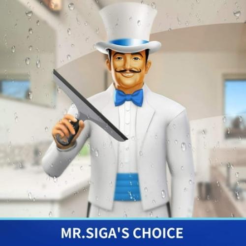MR.Siga Multi-Purpose Silicon Squeegee Includes Suction Hook, 10 inch, Grey & Black, 1 Pack