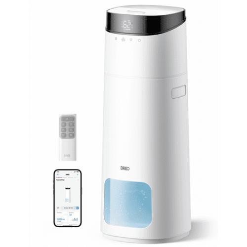 DREO 16L Smart Humidifier Large Room 1000 ft², 130H Cool Mist Humidifiers for Bedroom Plants Baby, Top Fill, Remote/Touch/Voice & APP Control, Self-Cleaning Tank, 30dB, RGB Light, HM755S White