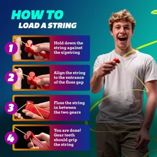 ZipString , Gift for Kids and Adults, As Seen on Shark Tank, Recommended Age 4  years old, Bodacious Blue