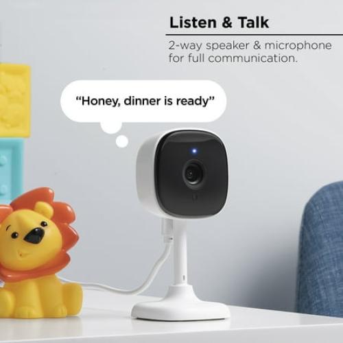 Merkury Smart 1080P Smart Indoor Security Camera with Voice Control - Requires 2.4 GHz Wi-Fi (2 pack), White