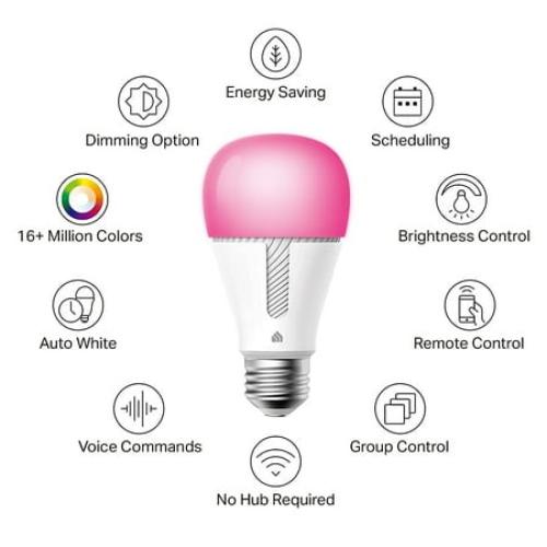 TP-Link KL135P2 KASA Smart Wi-Fi Light Bulb, Multicolor - Pack of 2