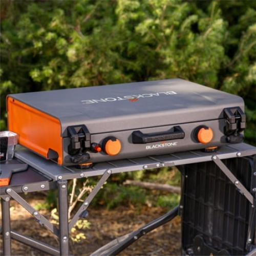 Blackstone Adventure Ready 20”x14” 2-Burner Propane Camping Griddle with Latching Hood and Handle