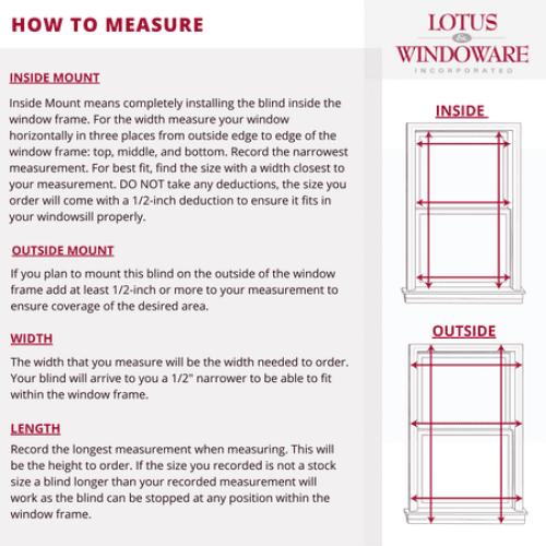 Lotus & Windoware Cordless 2 Faux Wood Room Darkening Horizontal Blind, 34 W x 60 L, Bright White, Embossed