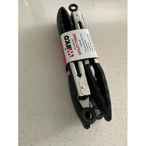 Winco 9 Non-Slip Locking Tongs, Stainless Steel, 4 Count (UTS9K)