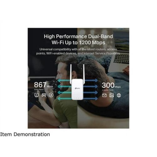 White TP-Link AC1200 WiFi Extender (RE315), Covers Up to 1500 Sq.ft and 25 Devices, 1200Mbps Dual Band WiFi Booster with External Antennas, WiFi Repeater, Supports OneMesh