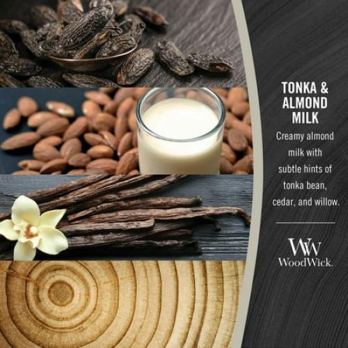 Woodwick Large Hourglass Candle, Tonka & Almond Milk, 21.5 oz