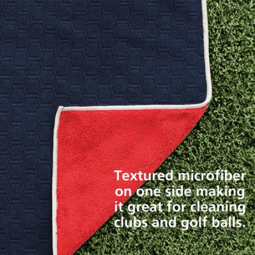 Athletic Works Dual-Sided Microfiber Multi-Color Golf Towel, Features Hanging Loop, 32x16