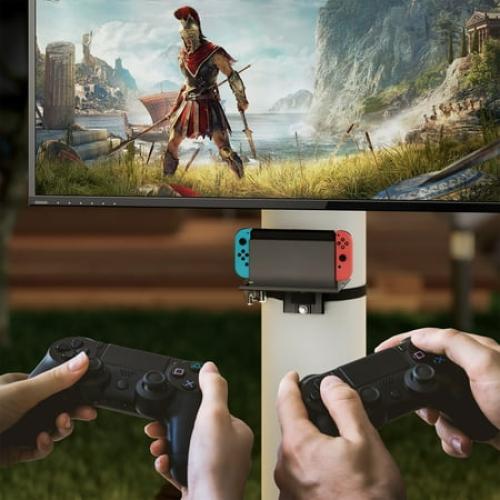 ZeboZap DIY Floating Shelf for Soundbars & Consoles | No Drill Pole Mount | Weatherproof | Black