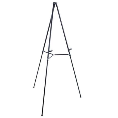 U.S. Art Supply 66 High Showroom Black Aluminum Display Easel and Presentation Stand, Adjustable Floor and Tabletop Use
