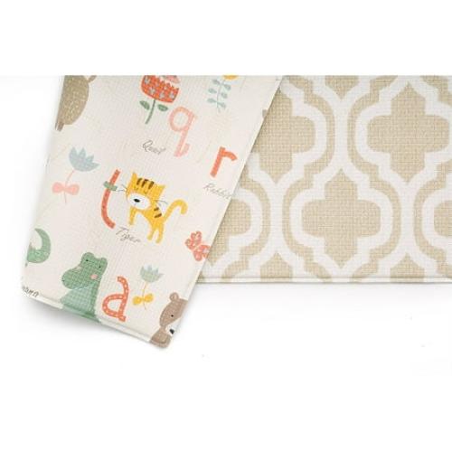 baby care play mat - haute collection (medium, moroccan - beige) - play mat for infants - non-toxic baby rug - cushioned baby mat waterproof playmat - reversible double-sided kindergarten mat