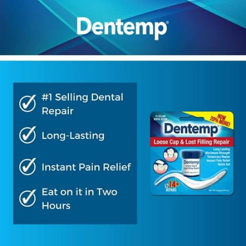 Dentemp Maximum Strength Loose Cap & Lost Filling Repair, 14  Repairs
