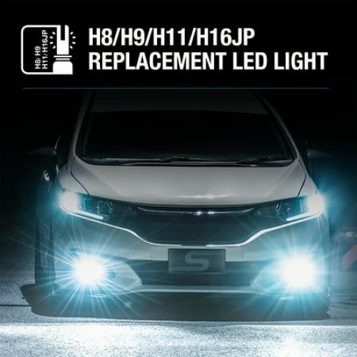 TYPE S - H8/H9/H11/H16JP UltraBright LED Fog Light - 1800LM Each, 6500K, 26W, Powersports, 2 Pack