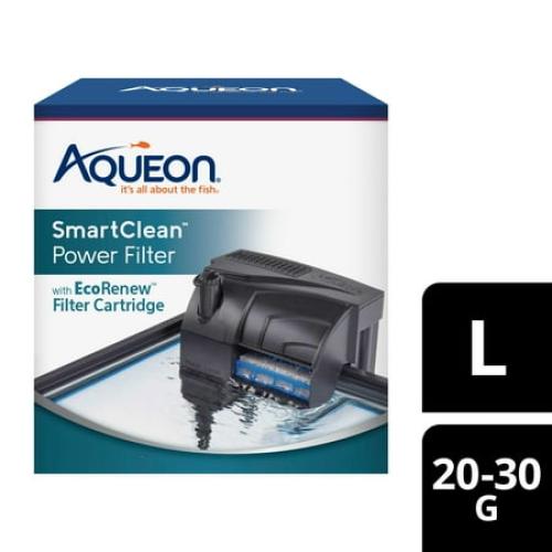 Aqueon SmartClean Power Filter with EcoRenew Filter Cartridge 20-30 Gallon