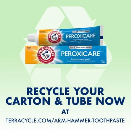 ARM & HAMMER Peroxicare Toothpaste for Gum Health, Baking Soda Toothpaste, Clean Mint, 6.0 oz (Pack of 4)