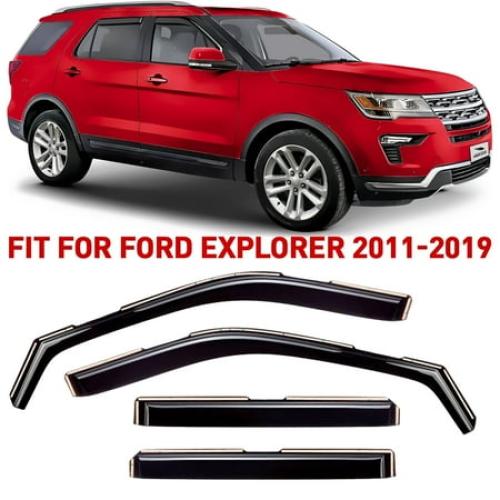 Voron Glass In-Channel Extra Durable Rain Guards for Ford Explorer 2011-2019, Window Deflectors, Vent Window Visors, 4 Pieces - 220116