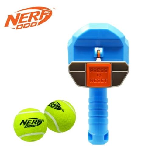 Nerf Dog Compact Blaster Tennis Ball Launcher for Dogs with 2 Balls, 12 inch