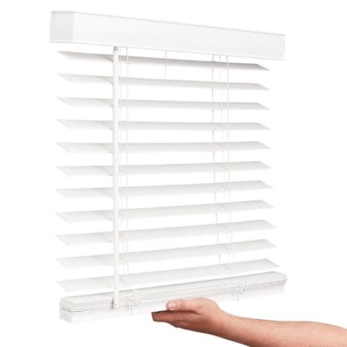 Lotus & Windoware Cordless 2 Faux Wood Room Darkening Horizontal Blind, Snow White