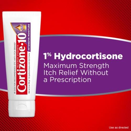 Cortizone-10 Intensive Moisture 1% Hydrocortisone Anti Itch Cream for Eczema and Bug Bite Relief, Maximum Strength, 2 oz