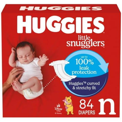 Huggies Little Snugglers Baby Diapers, Size Newborn (up to 10 lbs), 84 Count (Select for More)