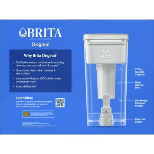 (lid chipped) Brita Extra Large Ultramax 27 Cup Grey Filtered Water Dispenser with 1 Standard Filter