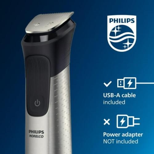 Philips Norelco Multigroom 7000 Series, All-in-One Trimmer, Beard Trimmer and Hair Clipper, 23-Piece Men's Grooming Kit for Beard, Face, Nose, Ear, Body, with Titanium Blades, Travel Pouch, MG7970/49