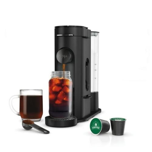 Ninja Pods & Grounds Hot & Iced Single-Serve Coffee Maker, K-Cup Pod Compatible, Rapid Cold Brew, PB045, Black