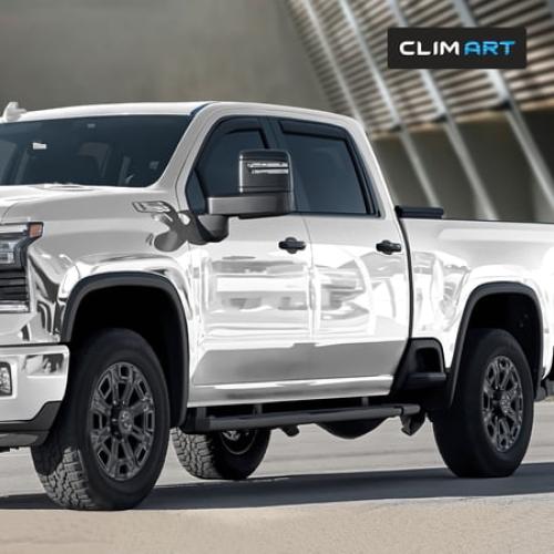 CLIM ART in-Channel Incredibly Durable Rain Guards for Chevy Silverado/Sierra 2500HD/3500HD 2020-2026 Crew Cab, Original Window Deflectors, Vent Window Visors, Vent Deflector, 4 pcs. - 620178