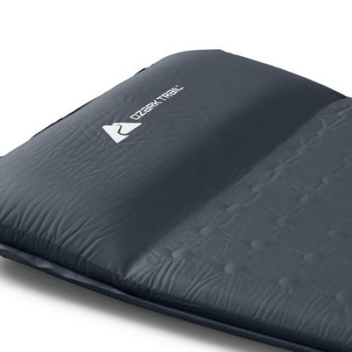 Ozark Trail Self-Inflating Camp Pad with Pillow - Grey, Adult, 78 L x 25 W x 2 H