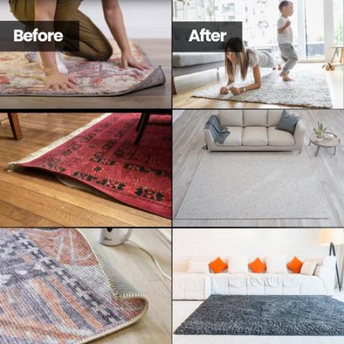 Muddy MatÂ® Heavy Duty Non-Slip Reusable Rug Corner Pads - Double-Sided Adhesive Pad for Corners and Sides on Hardwood Floors, Area Rugs - Keep Your Rug in Place (Pack of 4)
