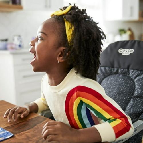 Cosco Kids Simple Fold High Chair, Noir Dot