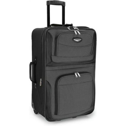 Travel Select Amsterdam Expandable Rolling Upright Luggage, Gray, Checked 25-Inch